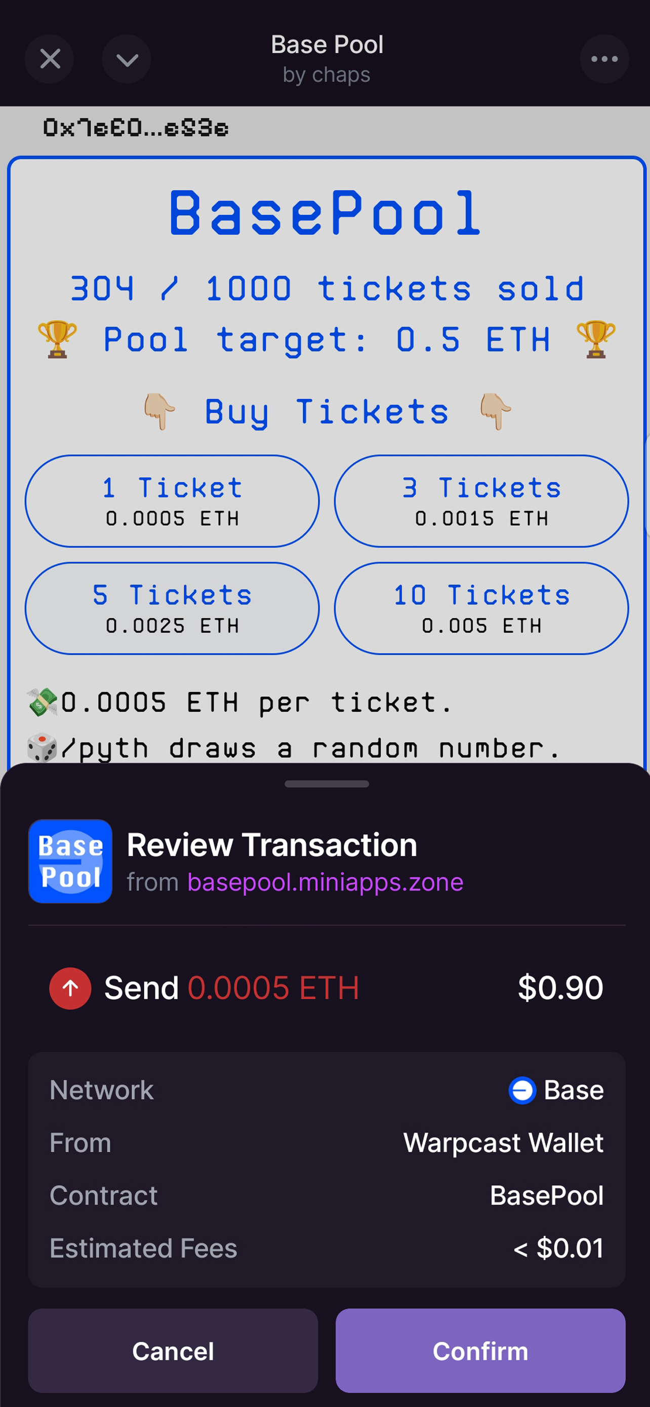 Join BasePool - Farcaster Mini Apps screenshot